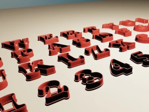 forms for cookies letters and numbers 3D Print Model
