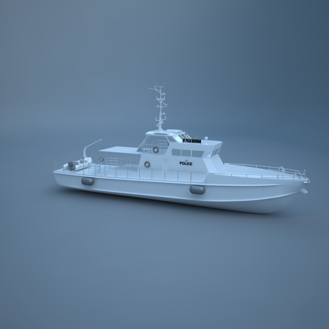 gaming patrol boat high poly Model 3D .c4d .max .obj .3ds .fbx .stl .blend 
