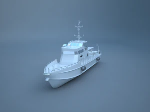 gaming patrol boat high poly 3D Model