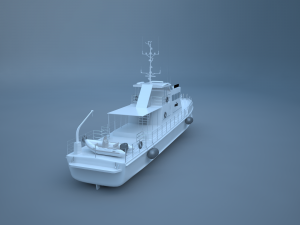 gaming patrol boat high poly Model 3D
