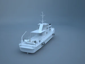 gaming patrol boat high poly 3D Model