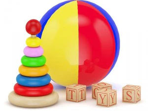 球和块锁玩具 3D 模型