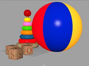 ball an d b locks toy 3D Модель