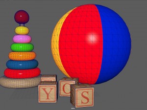 ball an d b locks toy 3D Модель