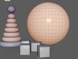 ball an d b locks toy 3D Model