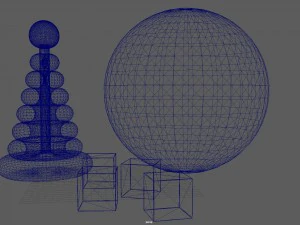 ball an d b locks toy 3D Model
