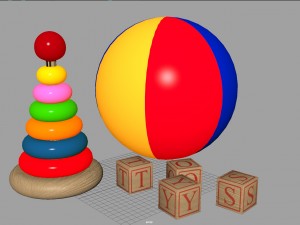 ball an d b locks toy 3D Модель