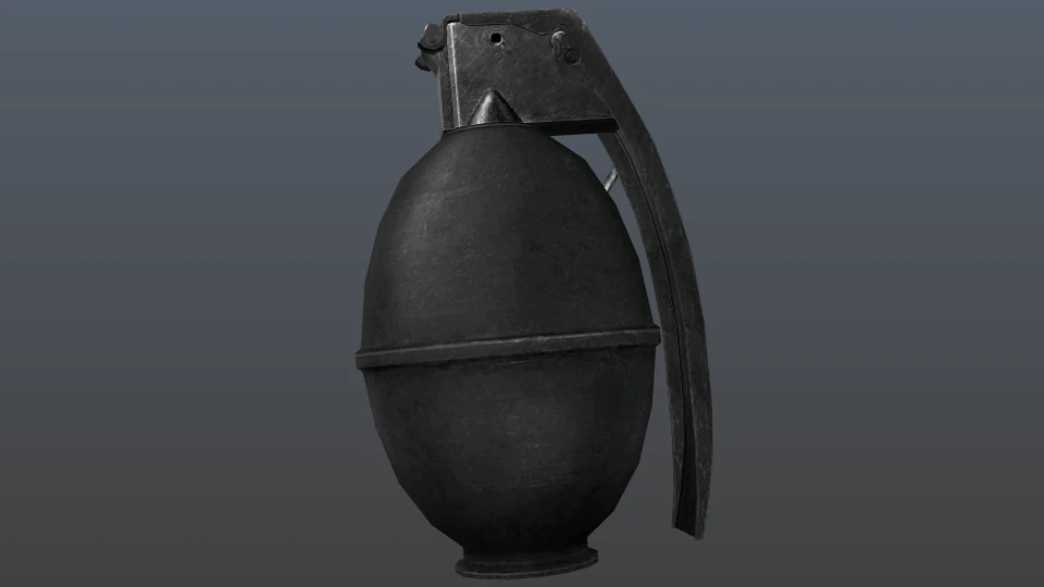 grenade low poly 3D Model .c4d .max .obj .3ds .fbx .stl .blend 