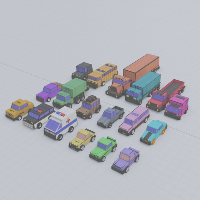 3d polygonia city cars pack 3D Modell .c4d .max .obj .3ds .fbx .stl .blend 