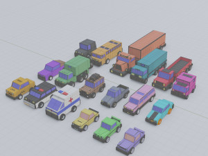 3d polygonia city cars pack 3D 모델