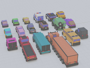 3d polygonia city cars pack 3D Modell