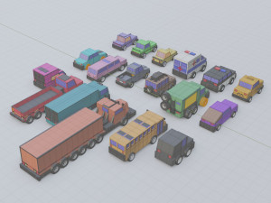 3d polygonia city cars pack 3D Modell