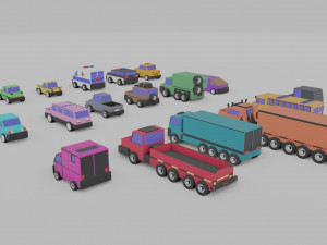 3d polygonia city cars pack 3D Modell