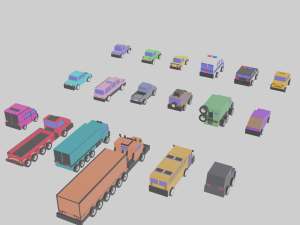 3d polygonia city cars pack 3D Modell