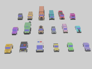 3d polygonia city cars pack 3D Modell