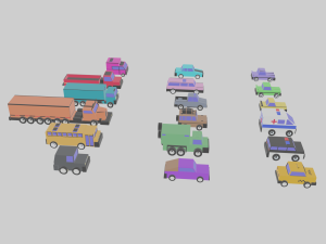 3d polygonia city cars pack 3D Modell