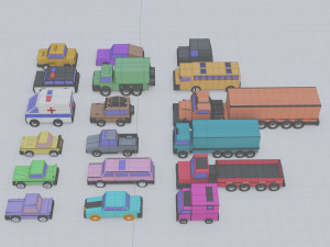 3d polygonia city cars pack 3D Modell