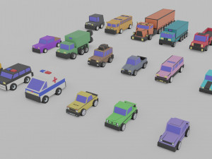 3d polygonia city cars pack 3D Modell