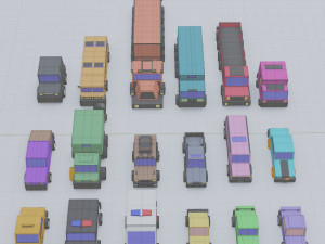 3d polygonia city cars pack 3D Modell