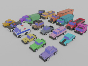 3d polygonia city cars pack 3D Modell