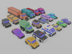 3d polygonia city cars pack 3D Modell