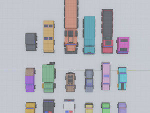 3d polygonia city cars pack 3D Modell