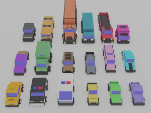 3d polygonia city cars pack 3D Modell