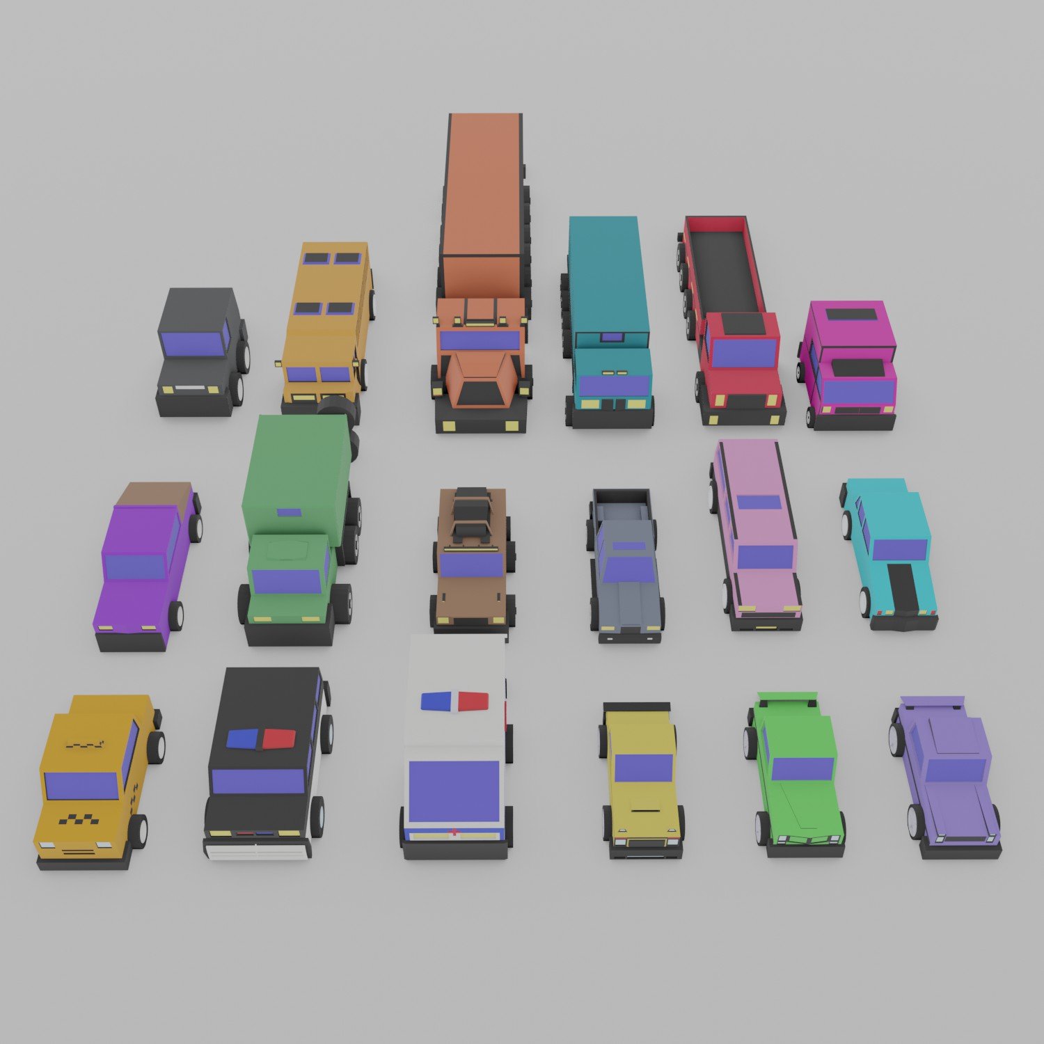 3d polygonia city cars pack 3D Модель in Компактные 3DExport