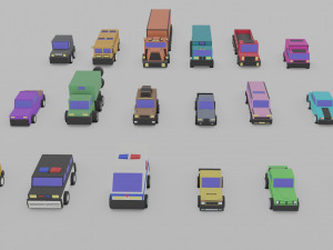 3d polygonia city cars pack 3D Modell