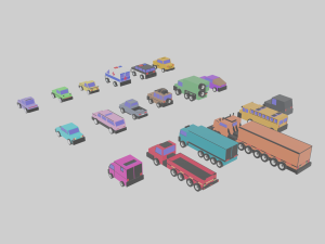 3d polygonia city cars pack 3D Modell