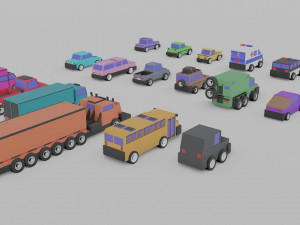 3d polygonia city cars pack 3D Modell
