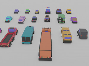 3d polygonia city cars pack 3D Modell