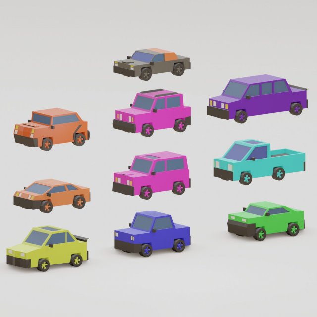 10 cars collection 3D-Modell .c4d .max .obj .3ds .fbx .stl .blend 