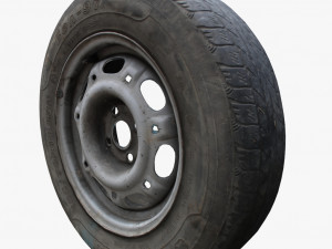 old car wheels 3D 모델