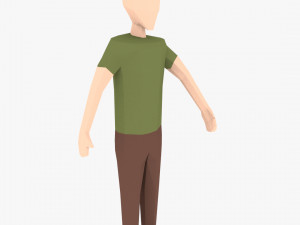 low poly base mesh-male Modelo 3D
