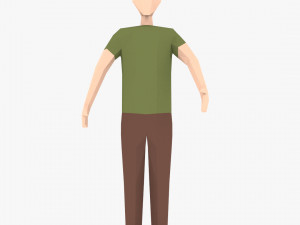low poly base mesh-male Modelo 3D
