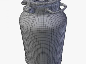3d old aluminum flask 3D Model