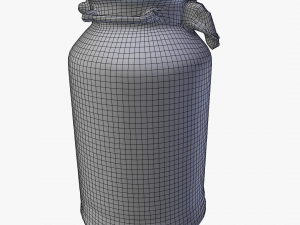 3d old aluminum flask 3D 模型