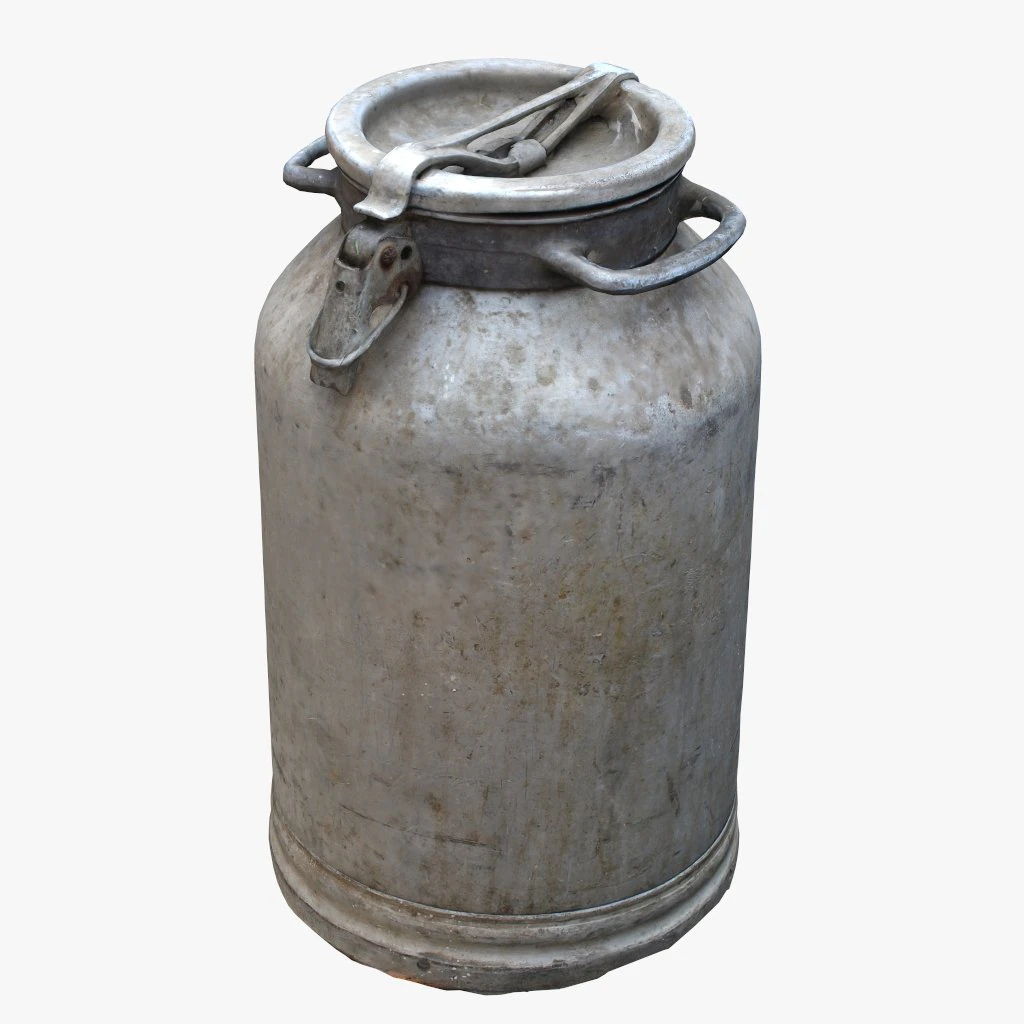 3d old aluminum flask 3D Model .c4d .max .obj .3ds .fbx .stl .blend 