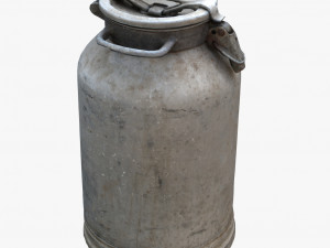 3d old aluminum flask 3D 模型