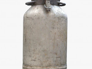 3d old aluminum flask 3D Model