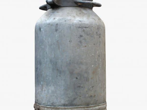 3d old aluminum flask 3D Model