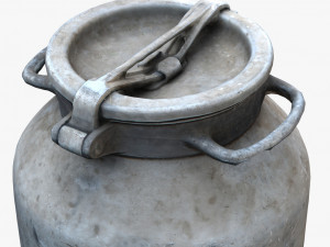 3d old aluminum flask 3D 模型