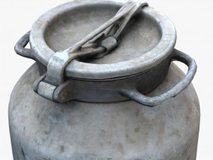 3d old aluminum flask 3D Model