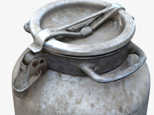 3d old aluminum flask 3D 模型