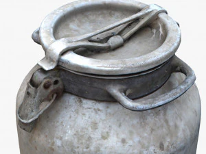 3d old aluminum flask 3D Model