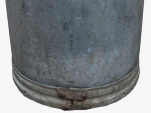 3d old aluminum flask 3D Model