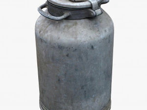 3d old aluminum flask 3D Model