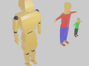 cartoon lowpoly people characters rigged 3D Model