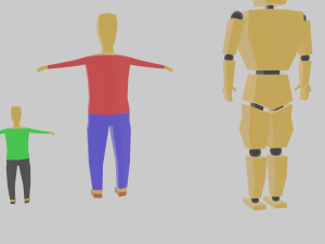 cartoon lowpoly people characters rigged 3D Model